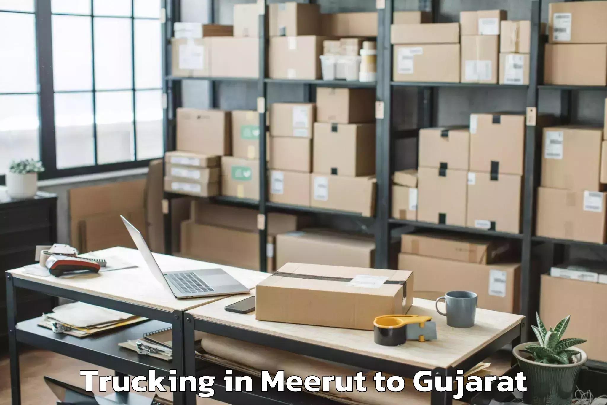 Book Meerut to Malpur Trucking Online